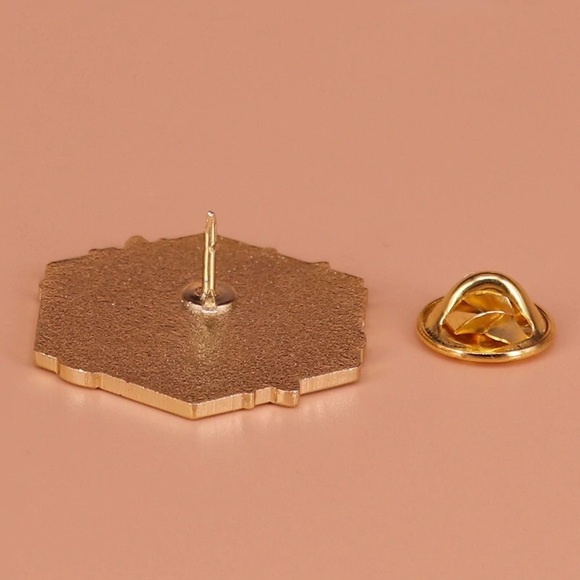 Cute Looking for a Sign Gold Enamel Pin - Picture 2 of 3